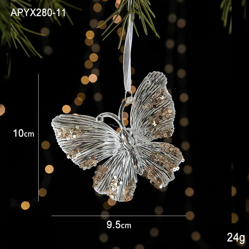 Crystal Christmas Tree Ornaments Acrylic Clear Hanging Crystals for Christmas