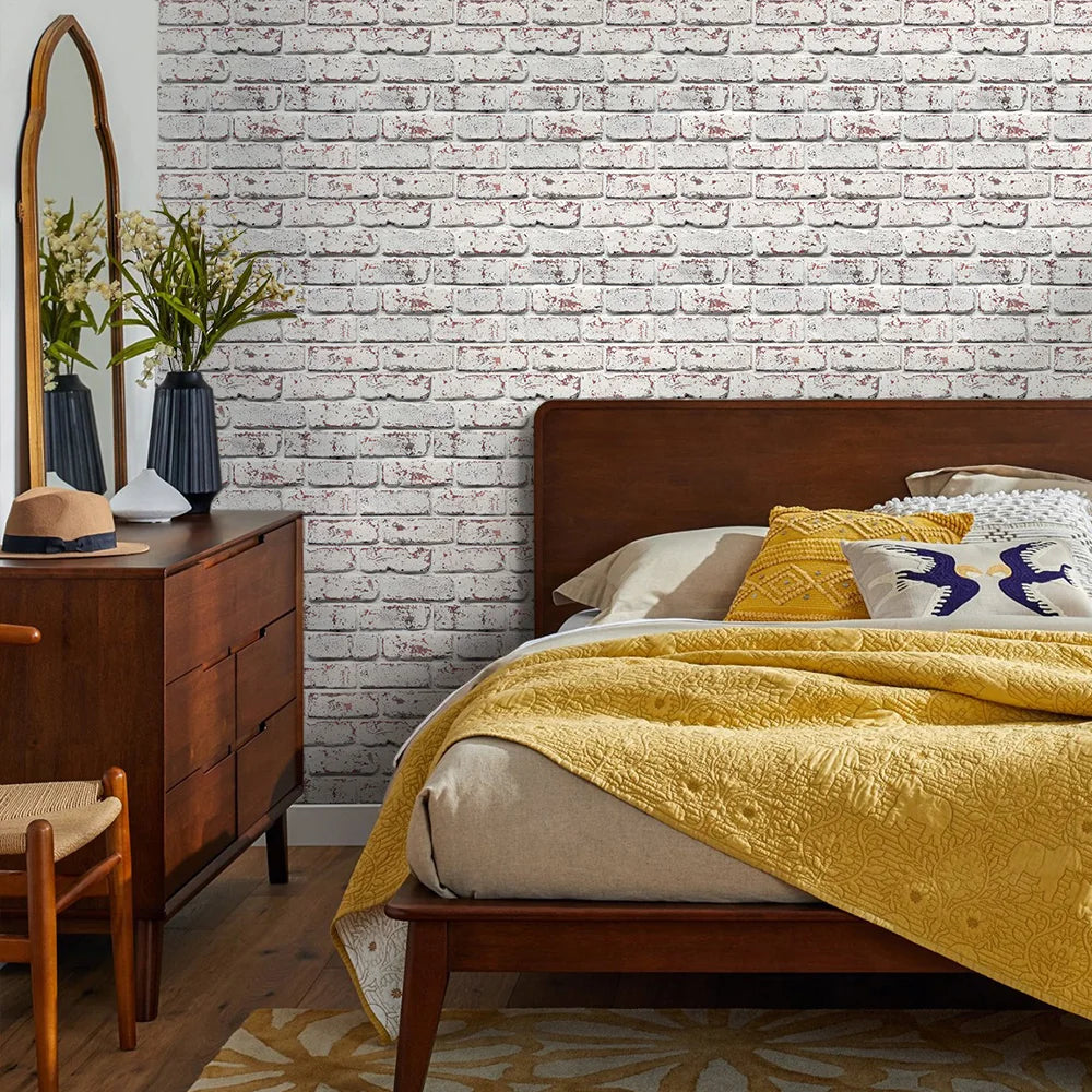 3D Tile Stickers, 3D Whitewash Brick Textures, Matte