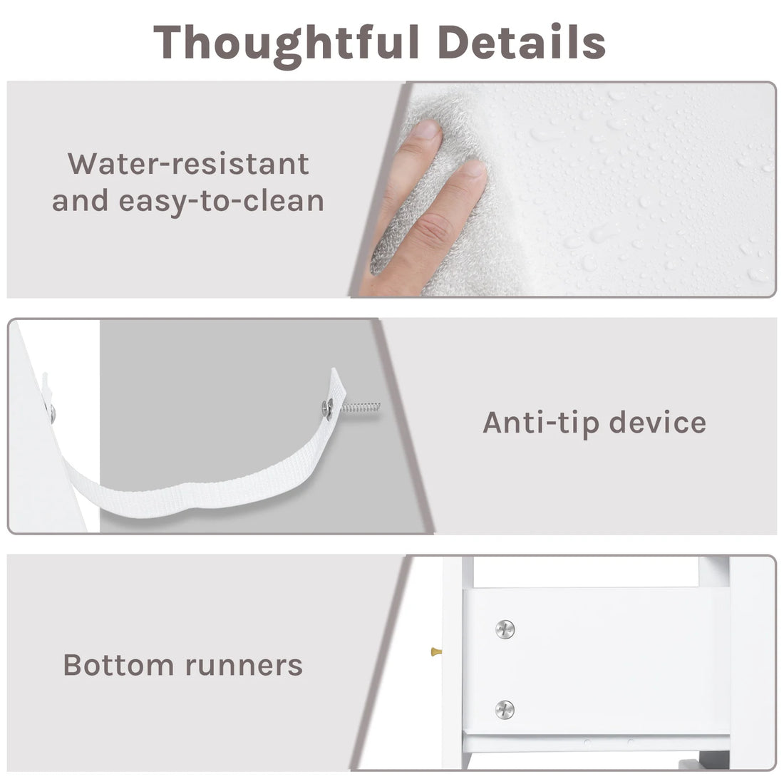 WOLTU Bedside Table Bedside Cabinet 2 Drawers Nightstand