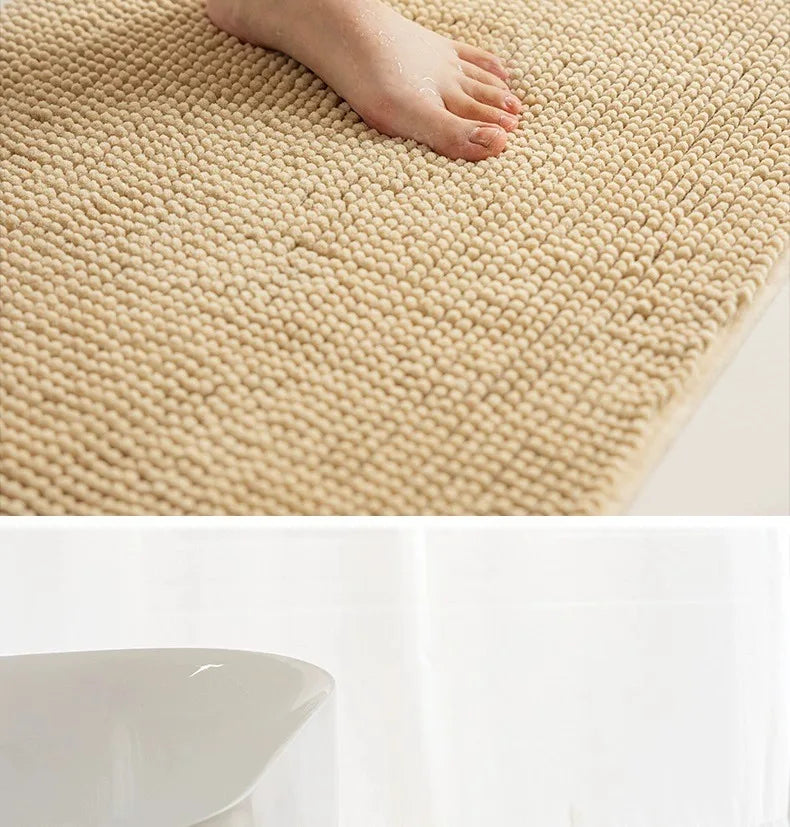 Chenille Bath Mats Encrypted Thickened Short Plush Strong