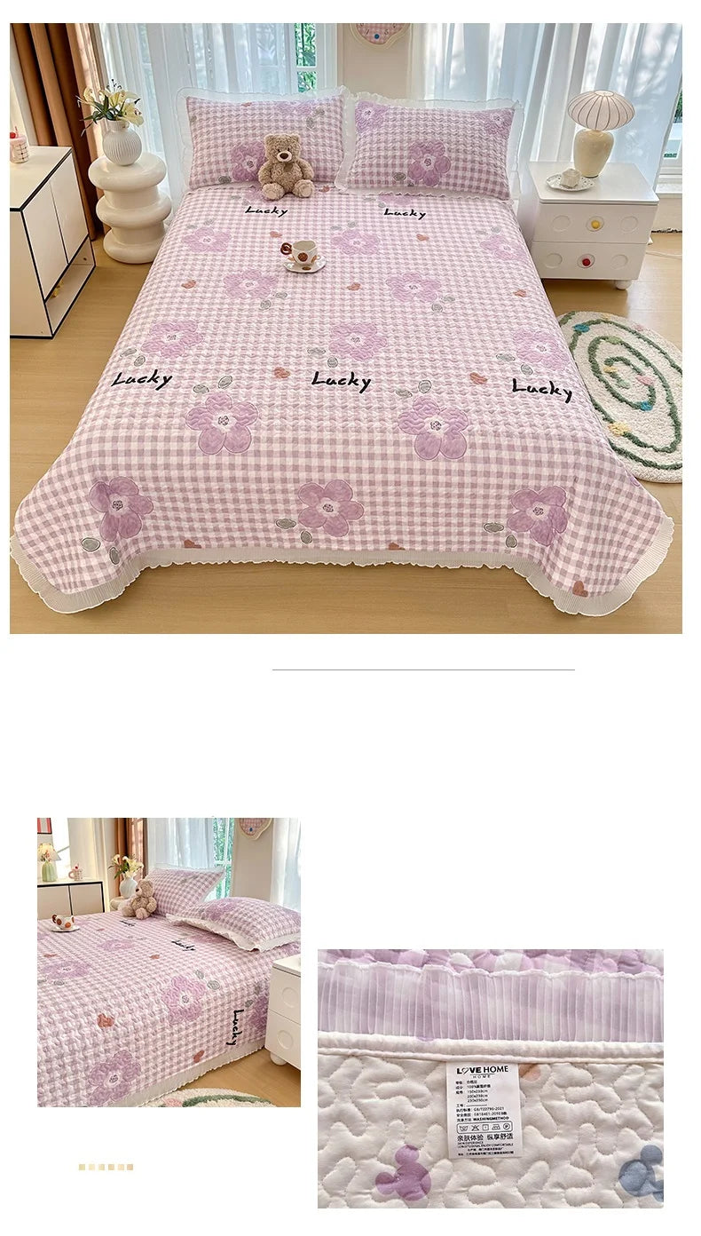 Thicken Bed Cover Floral Style Bedspread Home Bed Linen Double Bedspreads