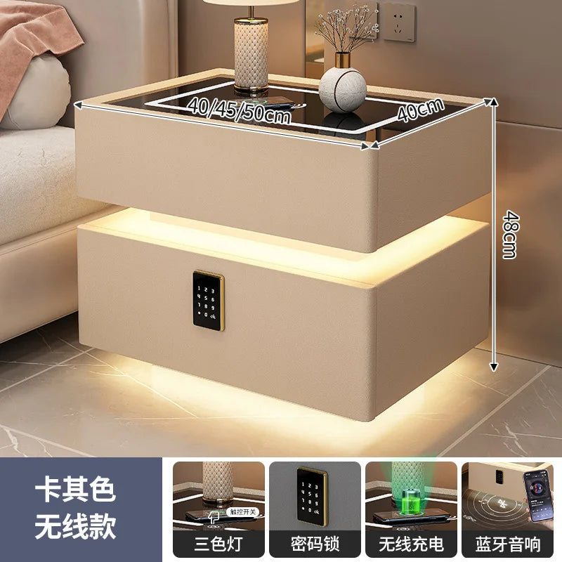 Smart Nightstand with Wireless Charger Bluetooth Speaker