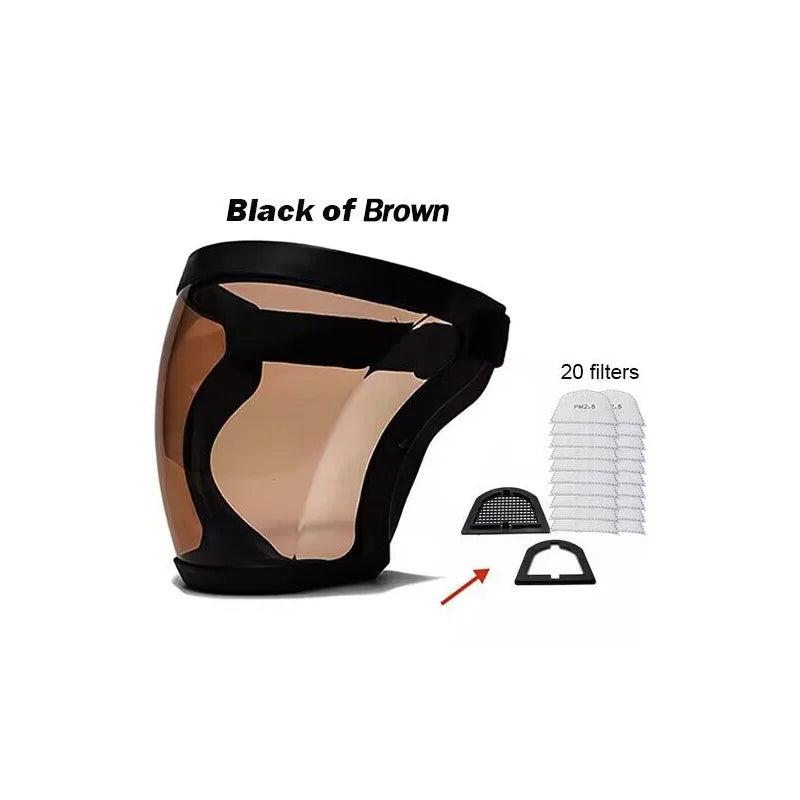 Full Face Transparent Protective Mask Dust and Fog Resistant Oil Splas