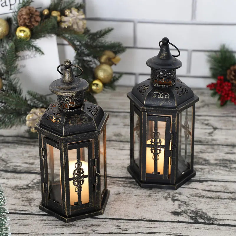 Vintage Nordic Candle Holder Lanterns Candles