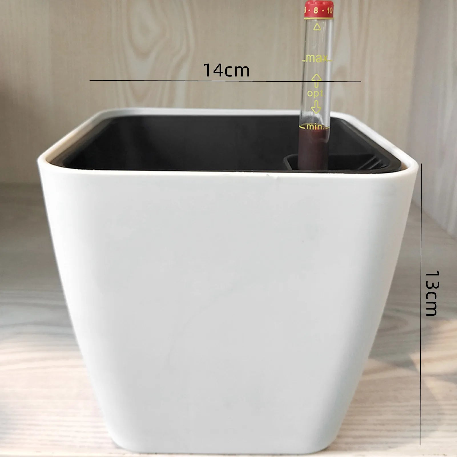 Self Watering Planter White Flower Pot with Water