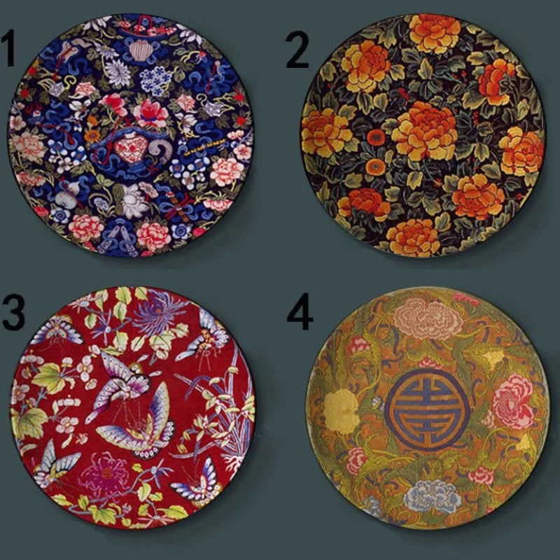 6-8inch Chinese Style Ceramic Plate with Dragon Phoenix