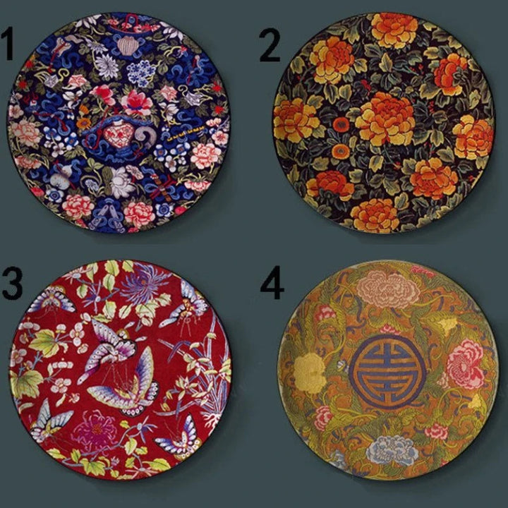 6-8inch Chinese Style Ceramic Plate with Dragon Phoenix