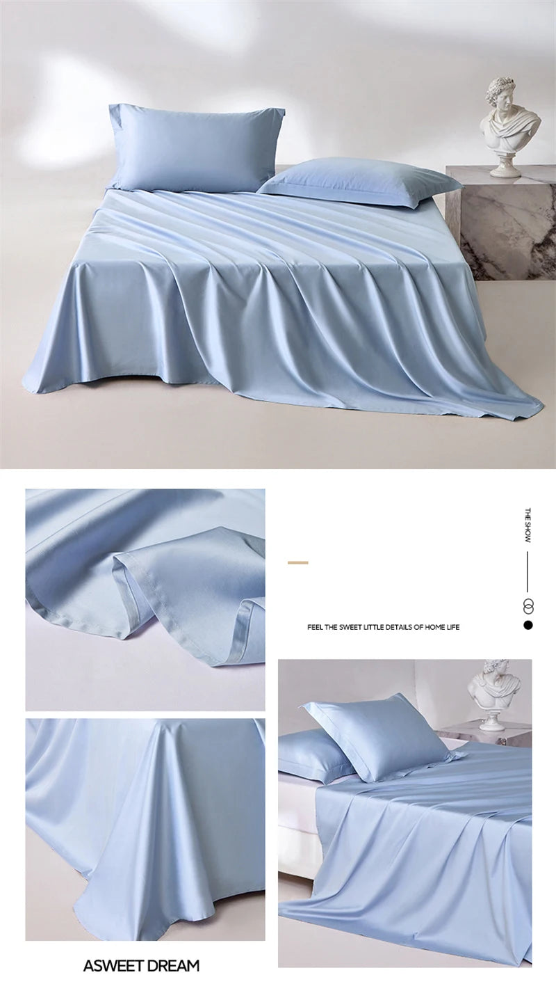 1pc Bed Flat Sheet 100% Egyptian Cotton Solid Color Top Sheets Single Double