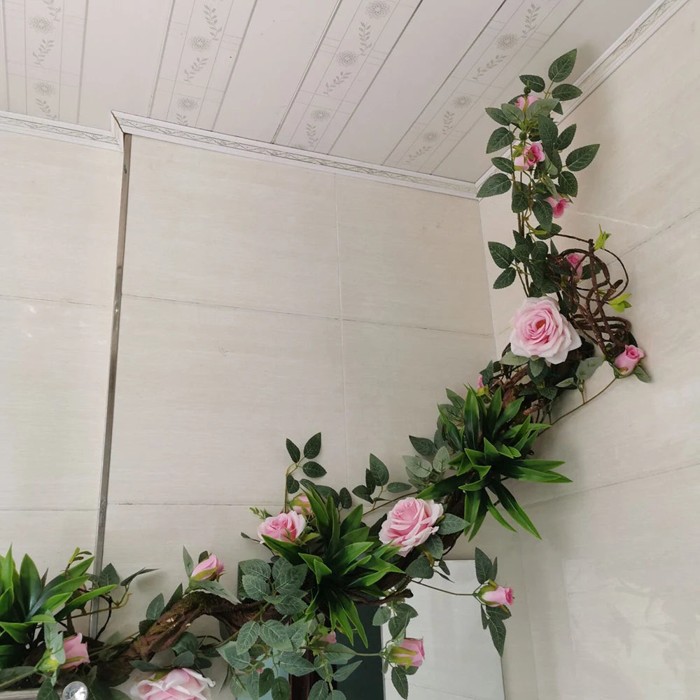 1.75 Meter Artificial Vine Green Leaf Simulation Rose Rattan Plant