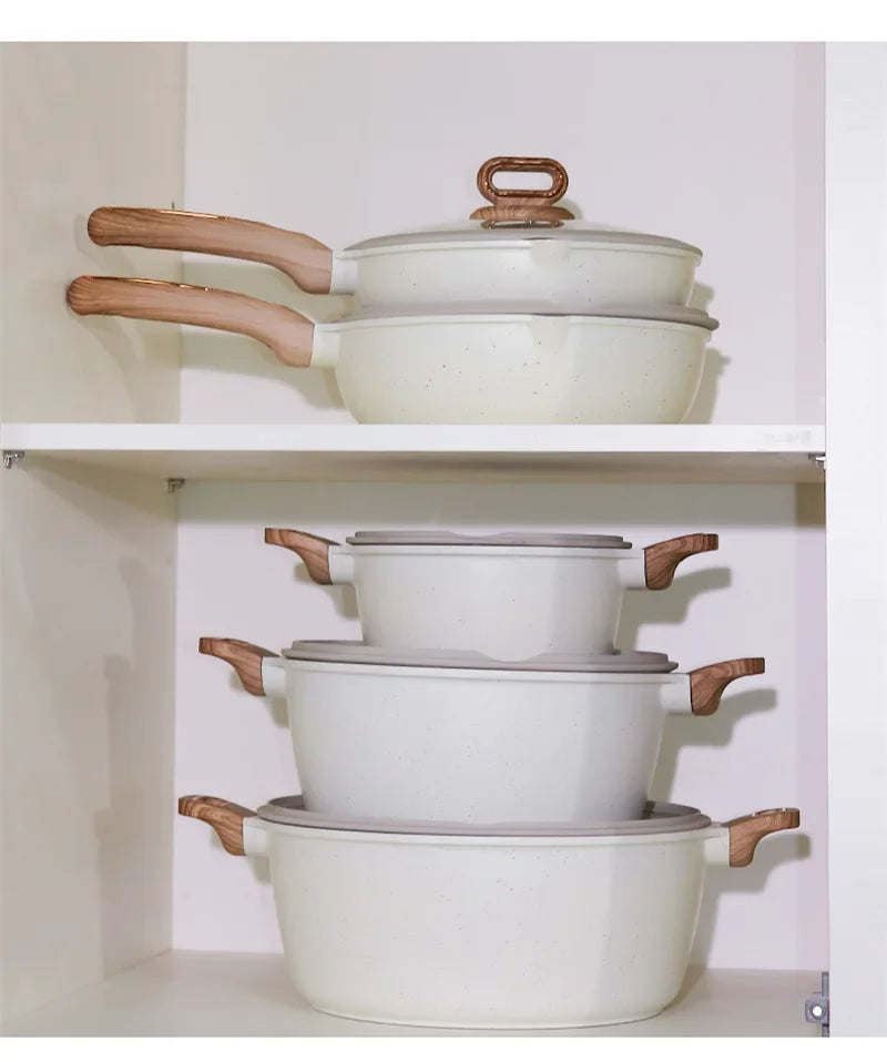 DONNOR Pot and Pan Set Non stick Frying pan 15/16Pcs Cookware