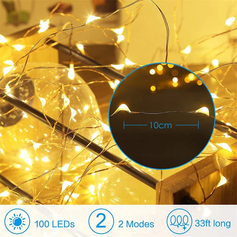 USB Led Fairy Lights Copper Wire String 20M 200LED
