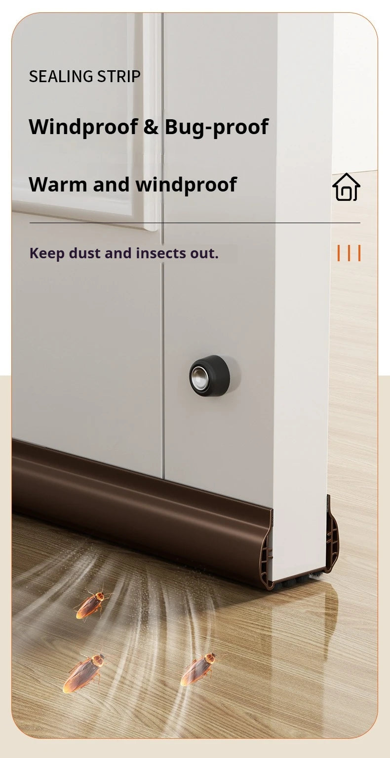 Pvc Door Seal Draft Stopper With 4 Layer Brush Reduce Noise Insect Proof