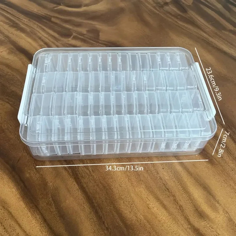 White transparent plastic storage box combination