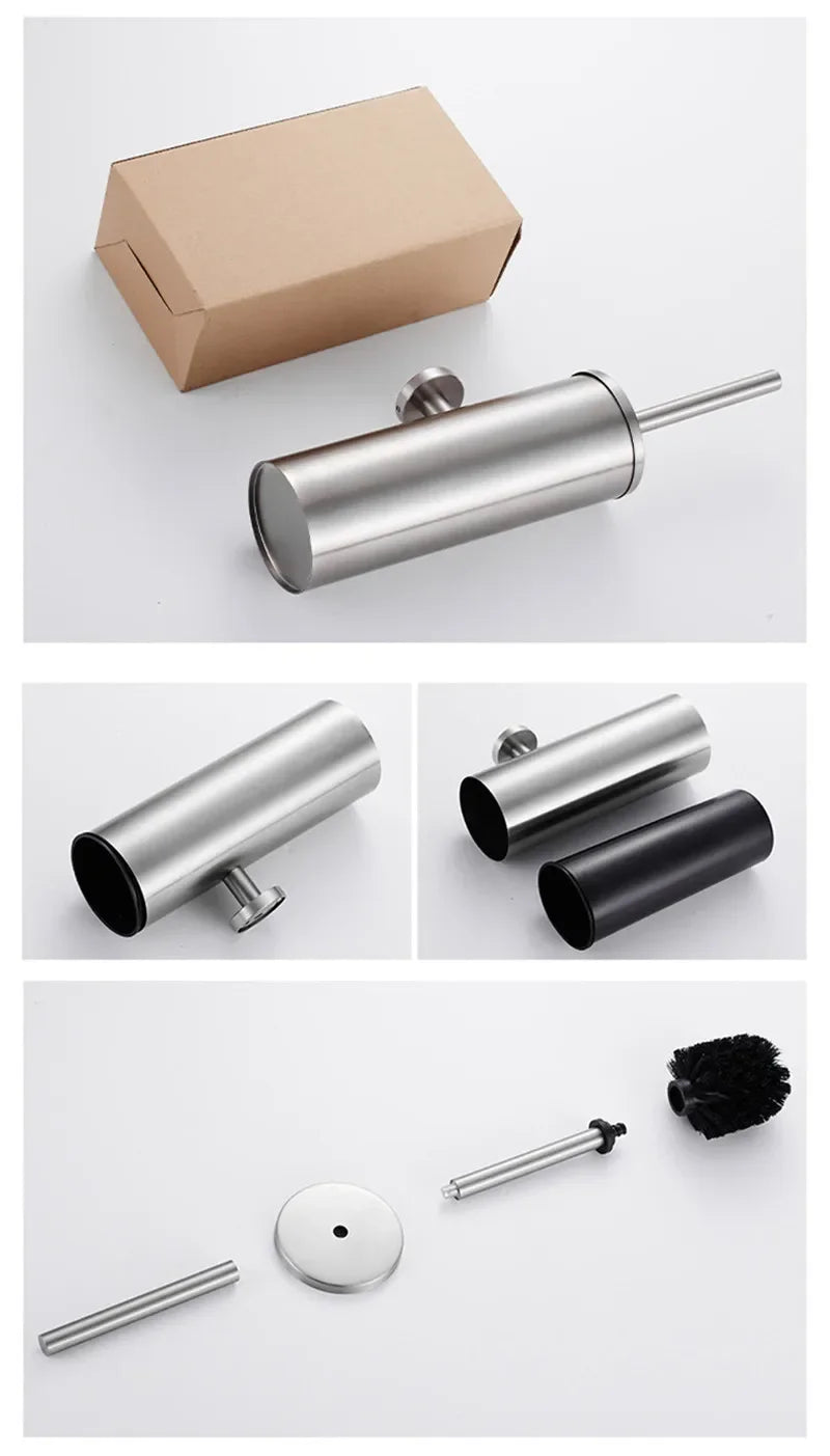 304 stainless steel toilet brush with base