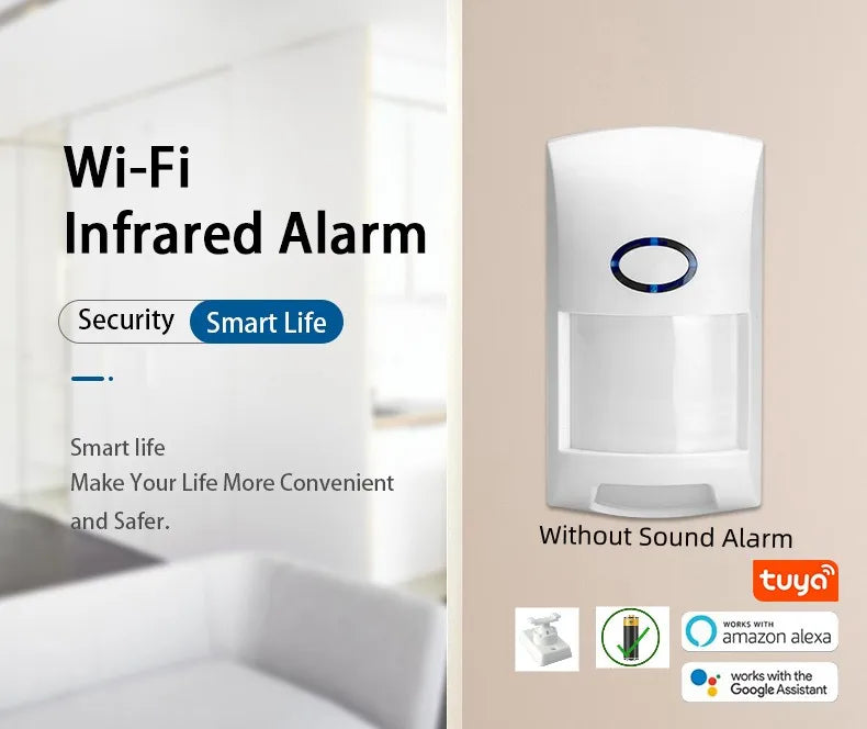 Tuya WiFi Home Burglar Sensor Infrared Alarm Motion Detector PIR Sensor