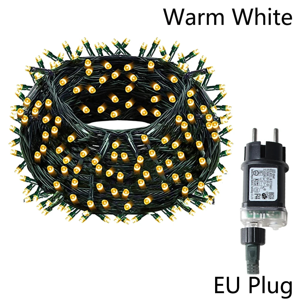 100M 100-800LEDs Outdoor LED Fairy String Lights Christmas Lights