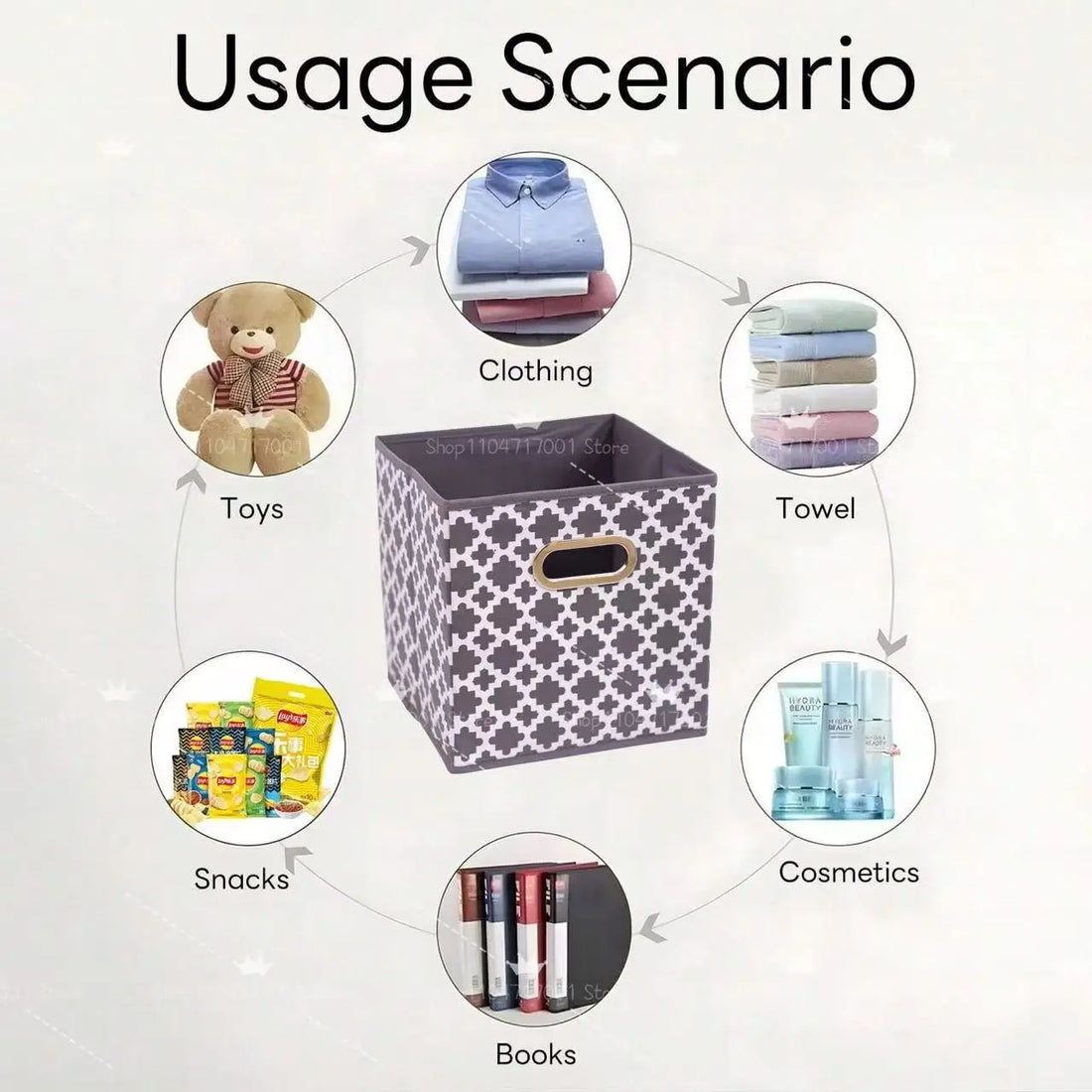 Foldable Organizer Basket With Handle Collapsible Storage Box