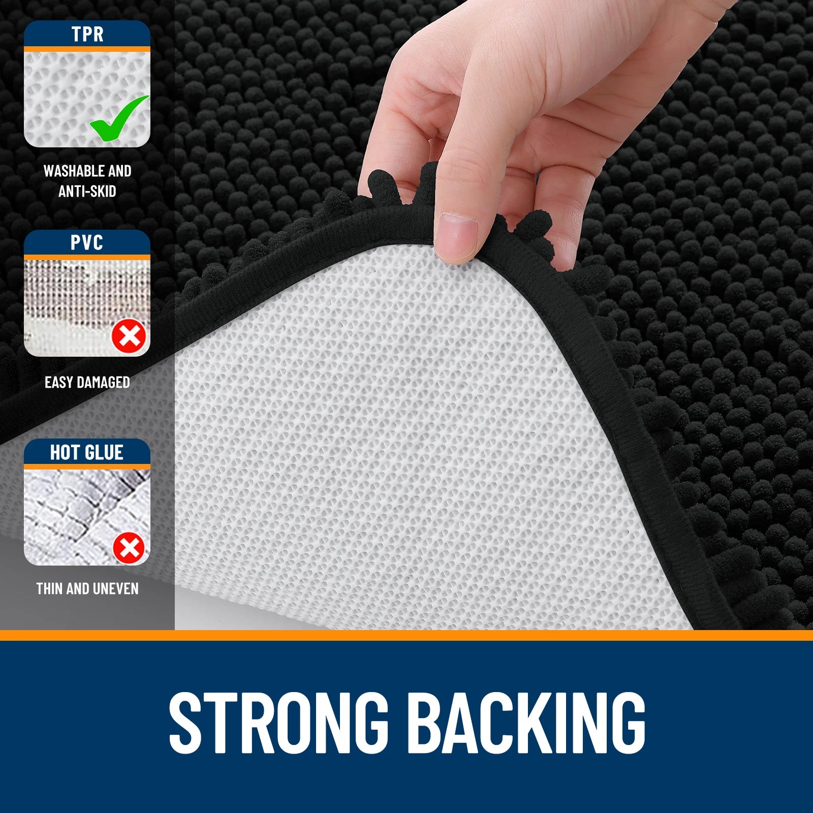 HAPIHAPPY New Chenille Bathroom Rug Mat Extra Soft Thick