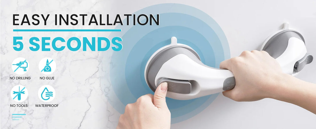 TAILI 1/2pcs Shower Grab Bars for Seniors Suction Cup 12 inch Grab Bars