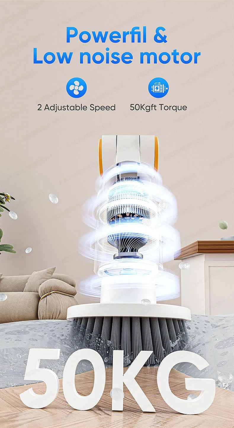 HOMFISH 2025 NEW 8-in-1 Electric Spin Scrubber Wireless Cleaning Brush