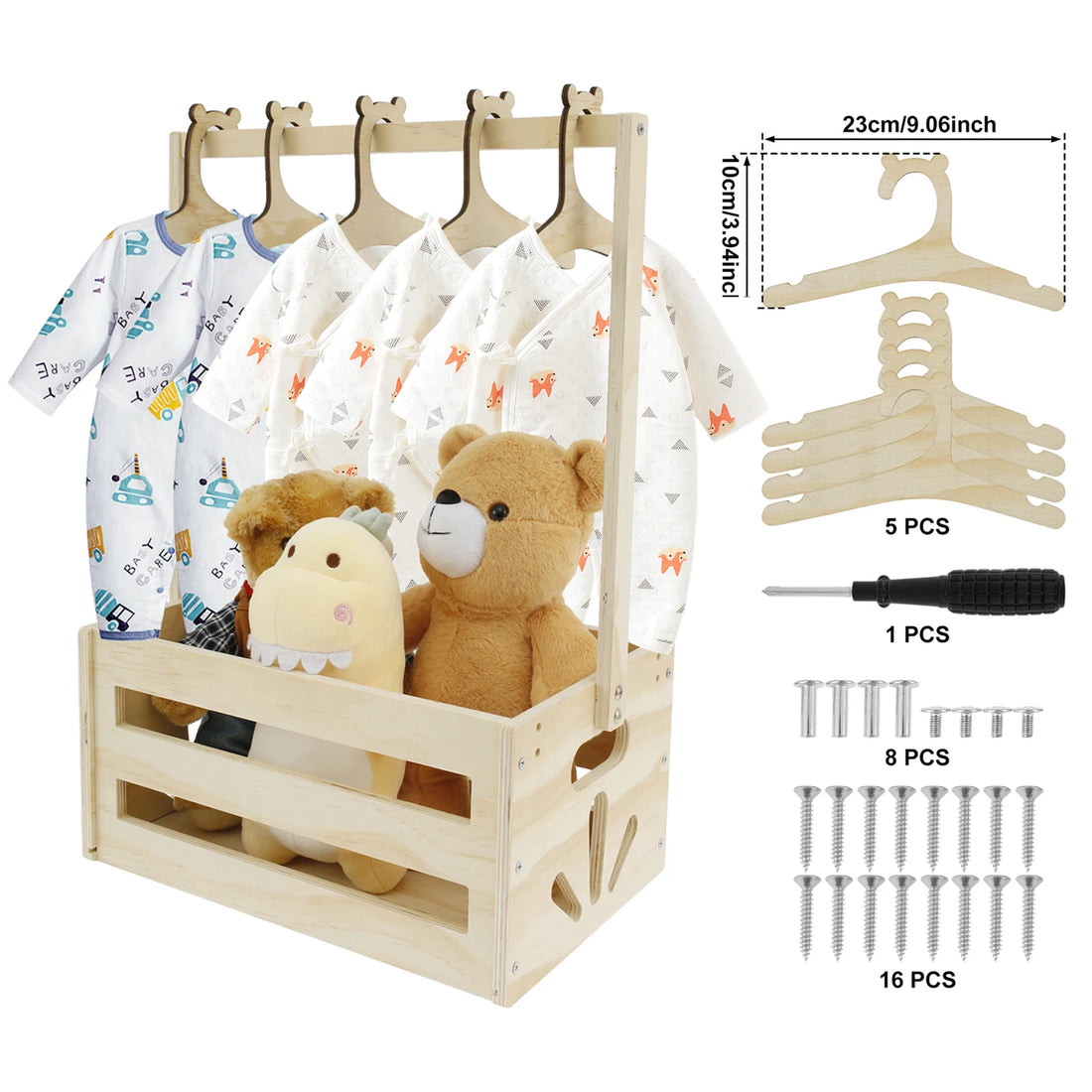 Wood Storage Crate Baby Shower Clothing Basket Toys