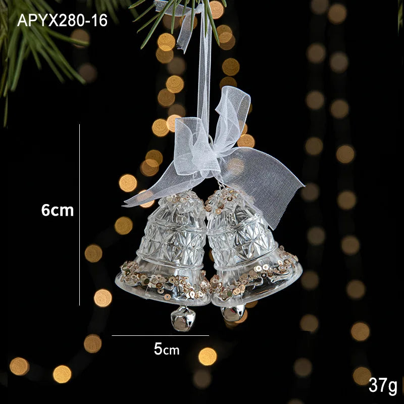 Crystal Christmas Tree Ornaments Acrylic Clear Hanging Crystals for Christmas