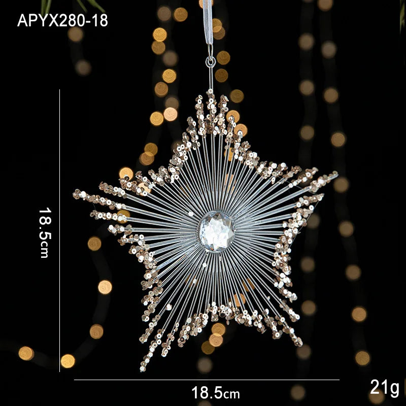 Crystal Christmas Tree Ornaments Acrylic Clear Hanging Crystals for Christmas