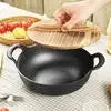 Cast Iron Pot Uncoated And Non Stick wok Casserole kitchen cooking pot