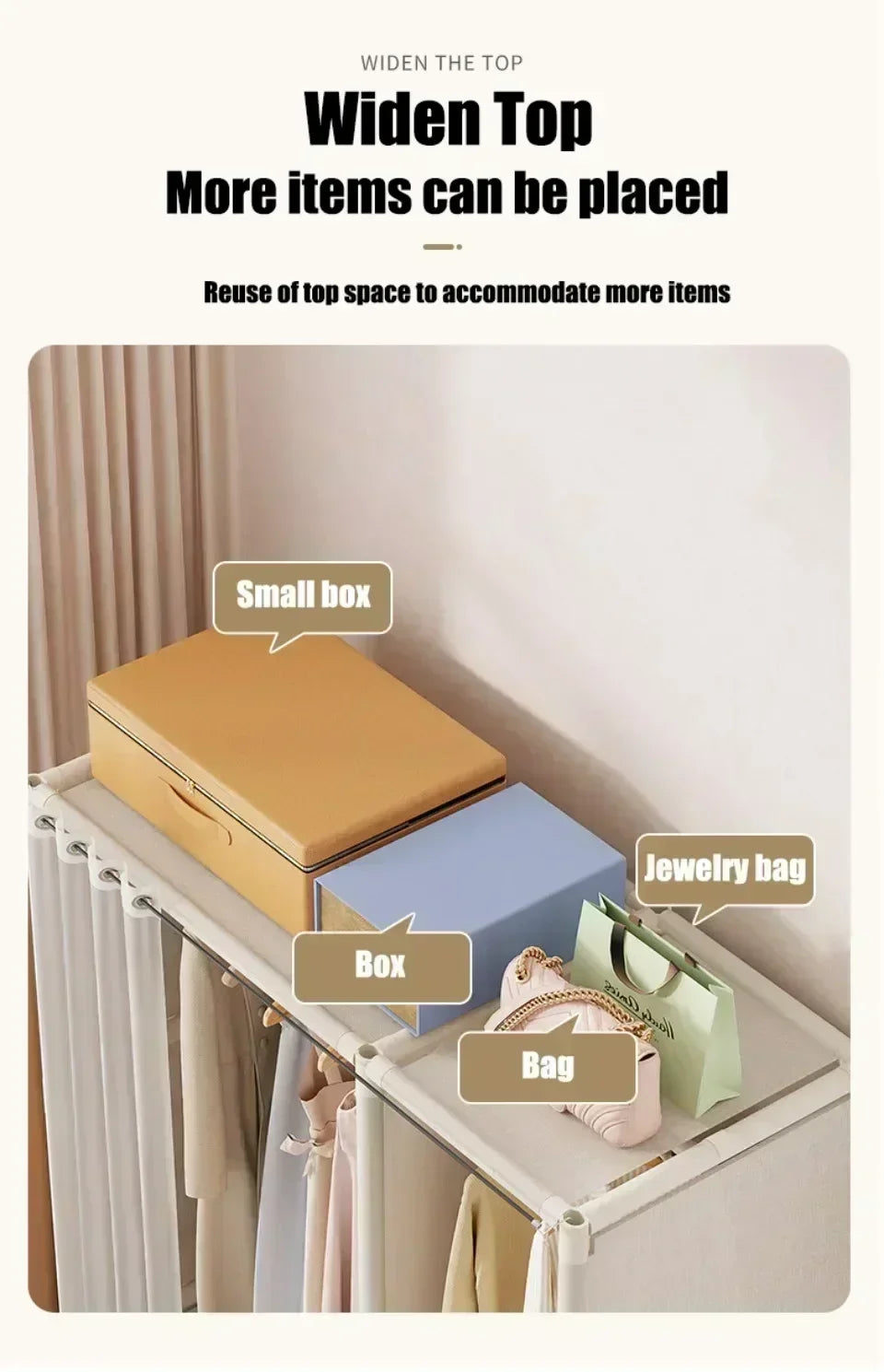 Wardrobe for HomeUse Bedroom Simple and LargeCapacityFabric Cabinet