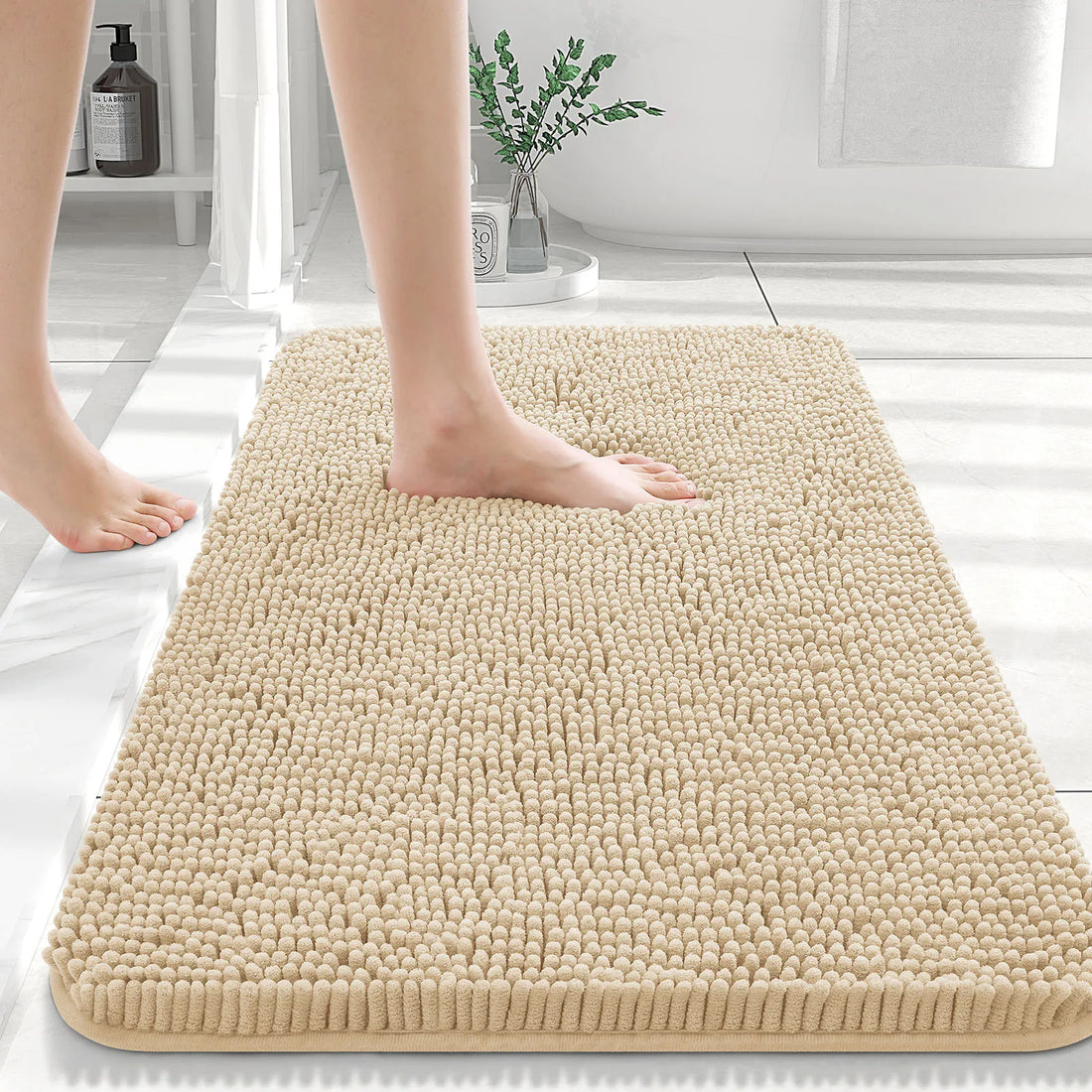 HAPIHAPPY New Chenille Bathroom Rug Mat Extra Soft Thick