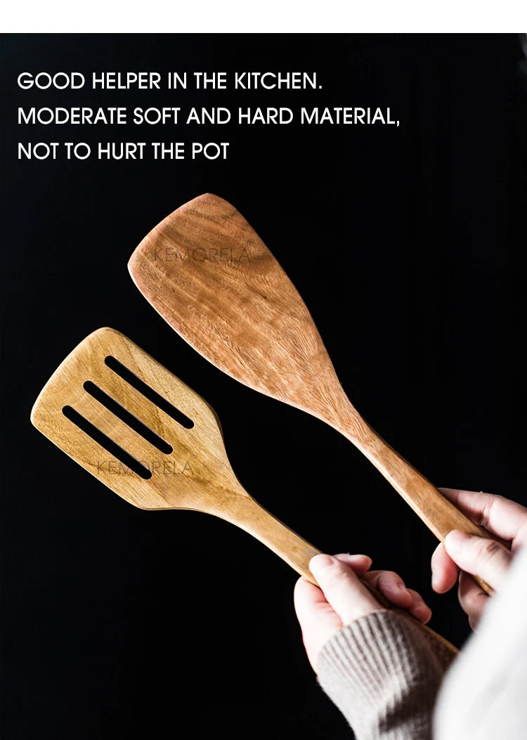9PCS Wooden Spoons For Cooking, Wooden Utensils For Cooking