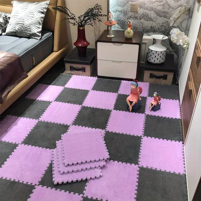 30x30cm Plush Puzzle Foam Floor Mat Creative Fashion Carpet