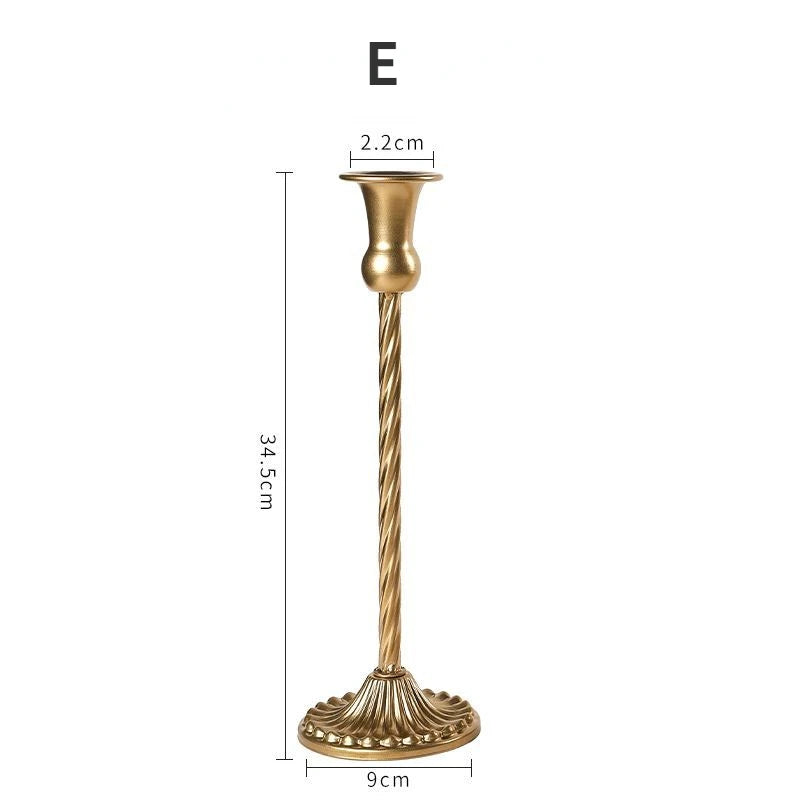 3pc Candlestick Holders Kit Brass Gold Candlestick Set