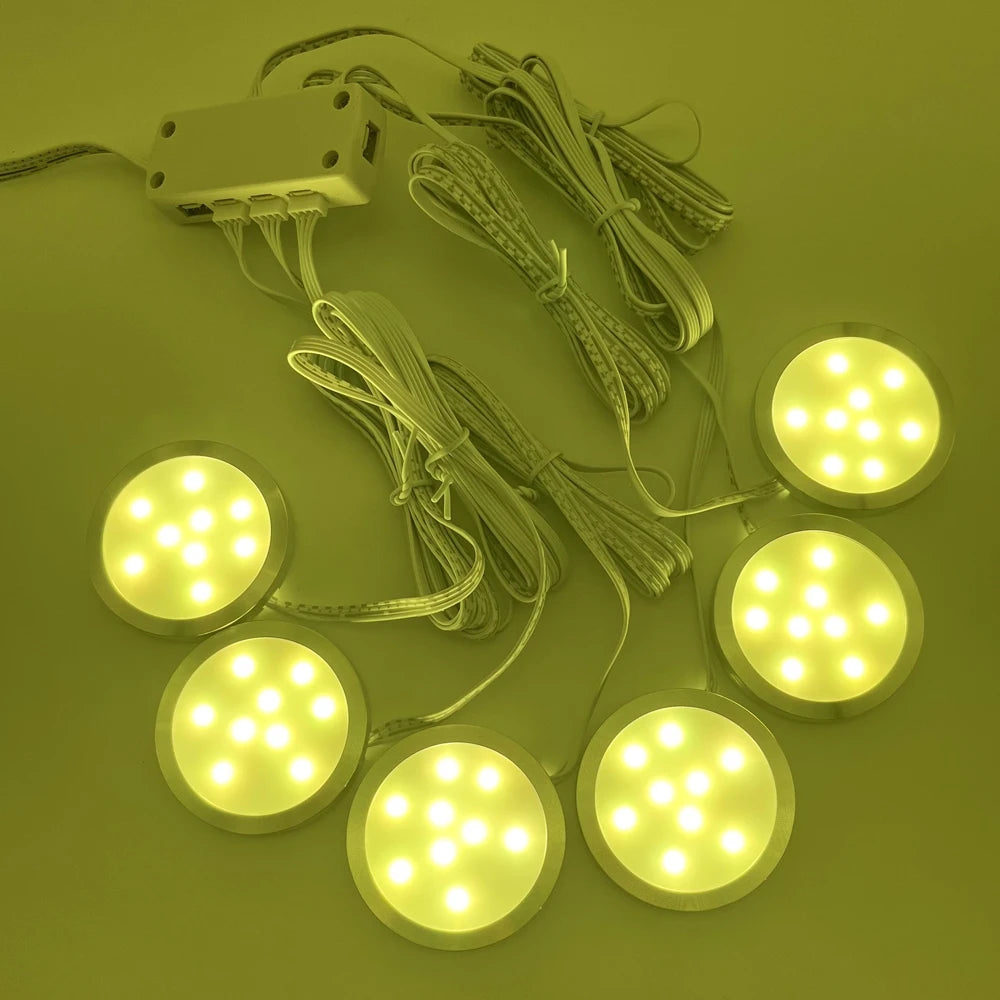 DC12V Tuya WIFI RGB LED Under Cabinet Light Dimmable Puck Light Festival