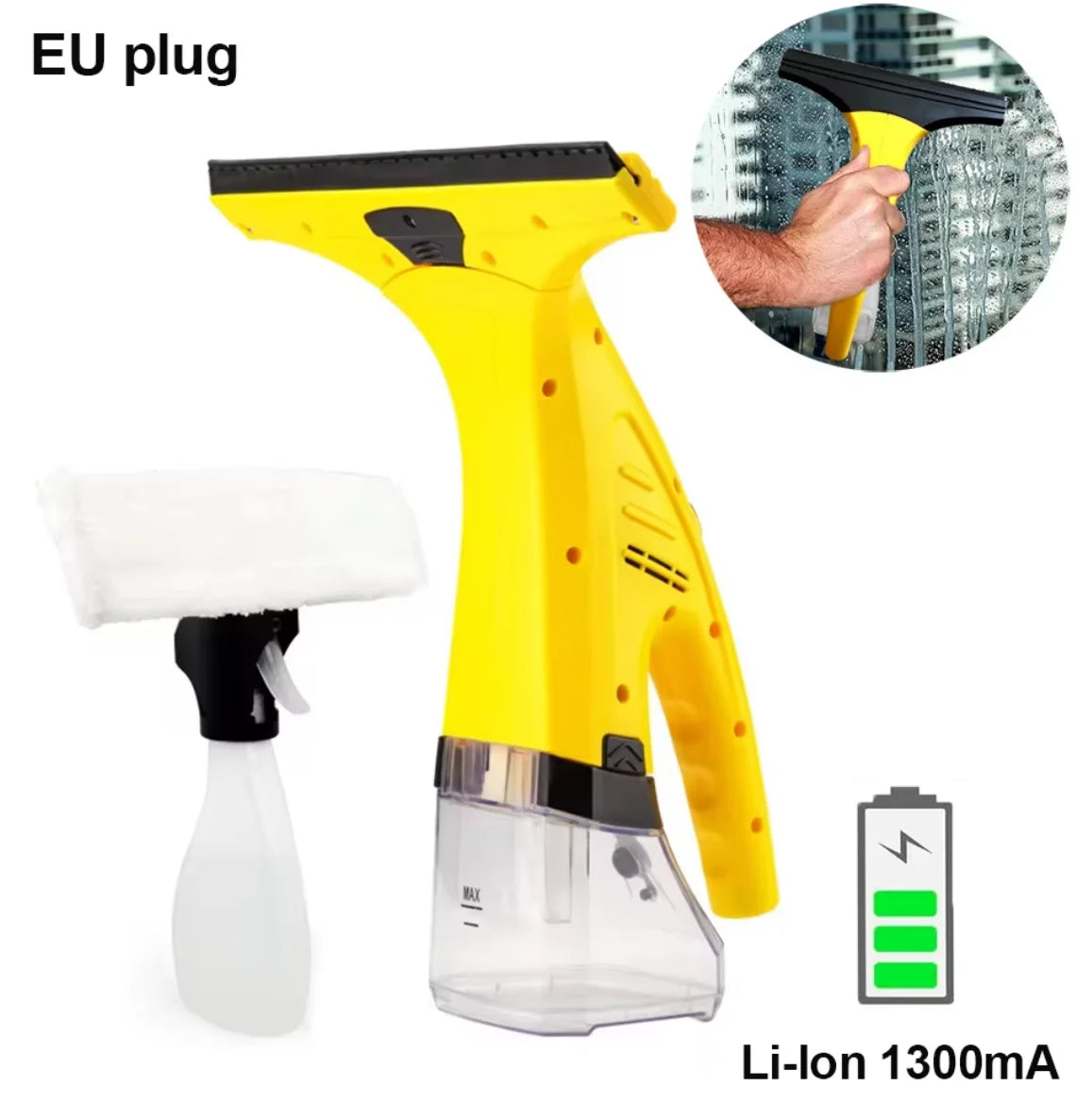 Rechargeable 2-in-1 Window Vacuum Cleaner Set Window