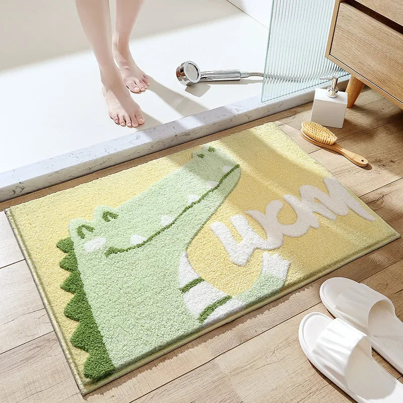 Frog and Bear Flocking Bath Mat Home Decoration Door Mat