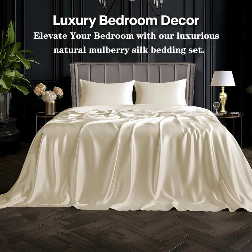 Mulberry Silk Bedding Set Luxury Natural 100% Silk Duvet Cover Set