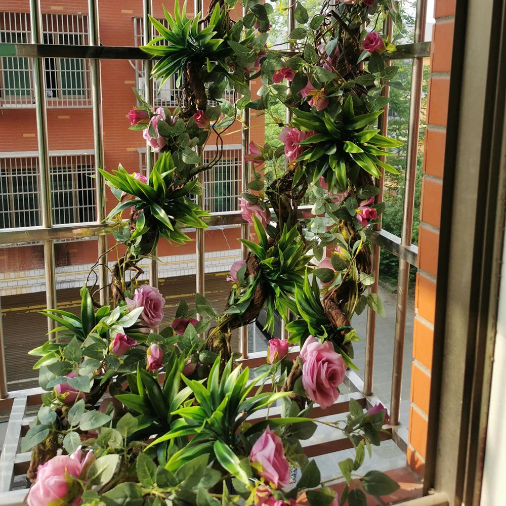 1.75 Meter Artificial Vine Green Leaf Simulation Rose Rattan Plant