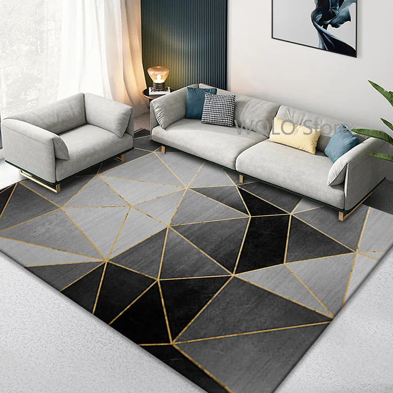 Nordic Marble Geometry Carpets for Living Room