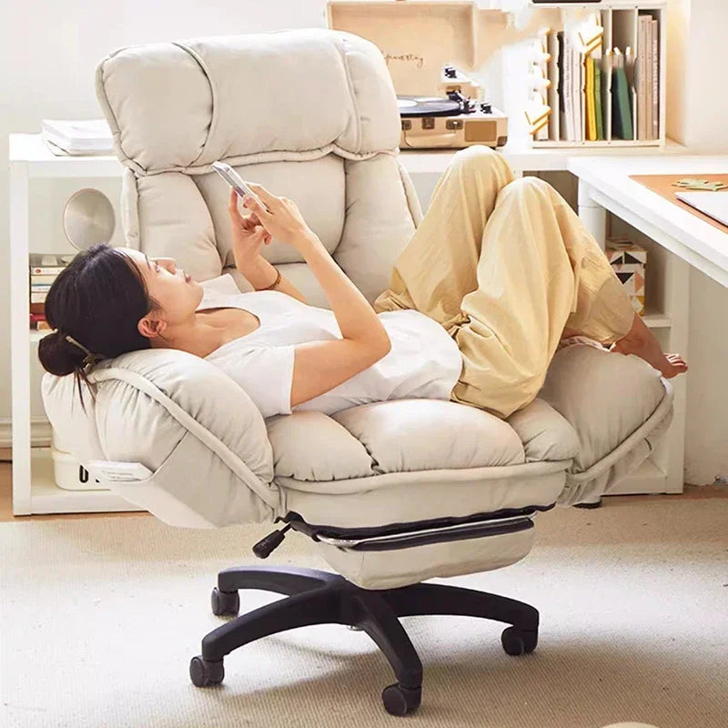 Footrest Wheels Office Chair Kids Velvet