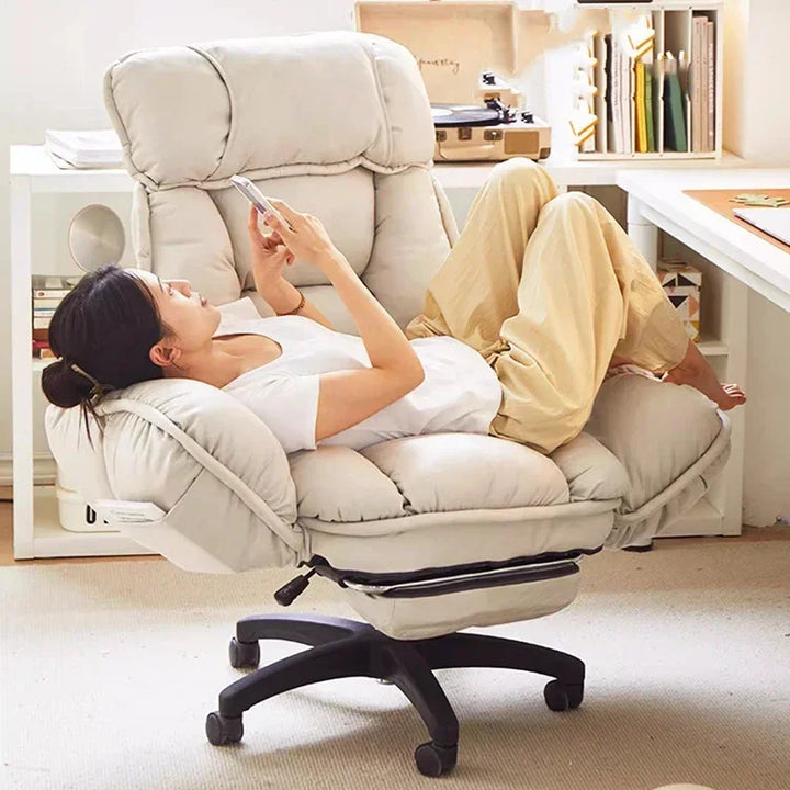 Footrest Wheels Office Chair Kids Velvet