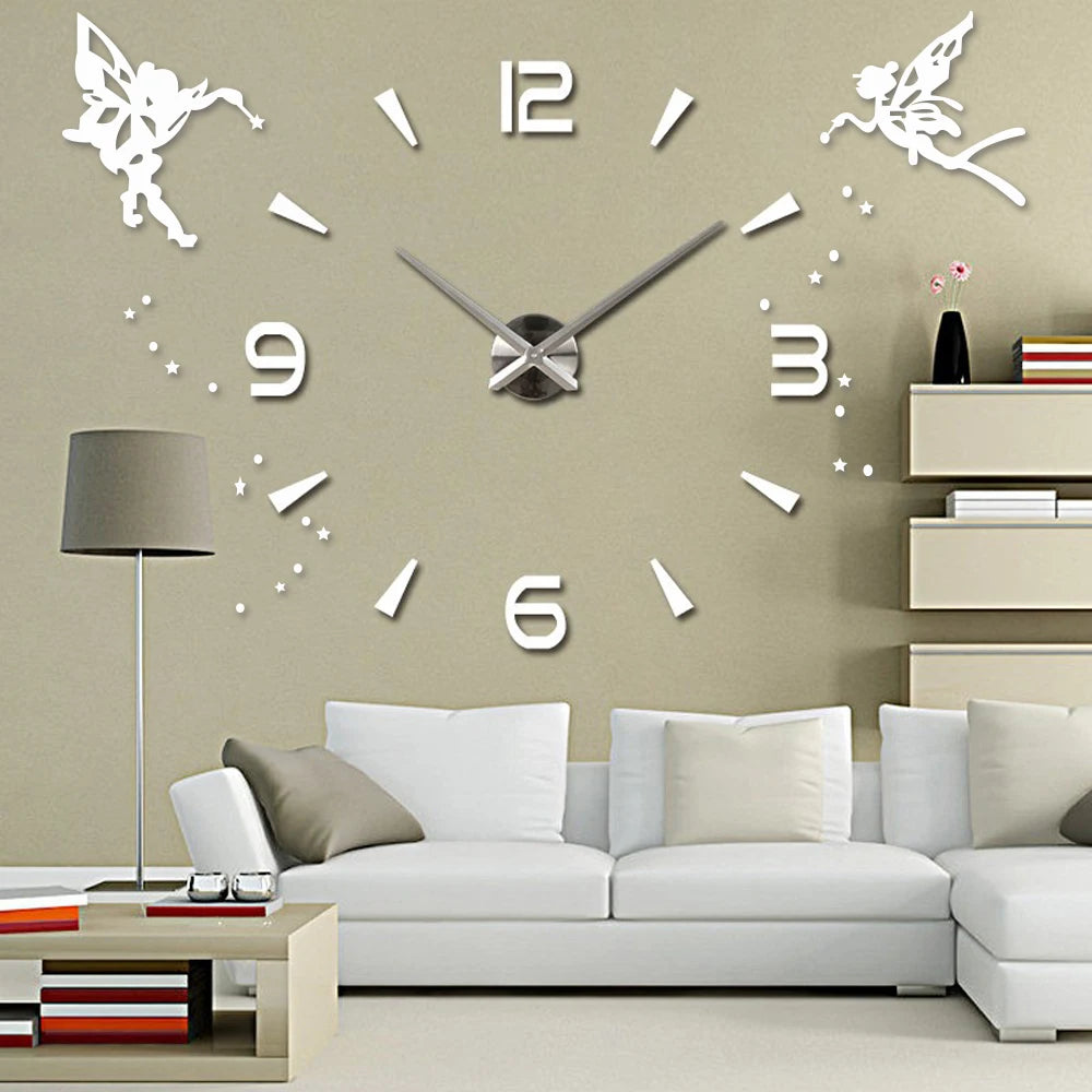 Large Wall Clock Quartz 3D DIY Big Watch Decorative