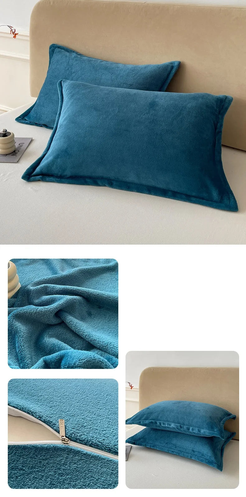Solid Color Pillows Cover Velvet Pillowslip funda almohada 48x74cm Pillowcase