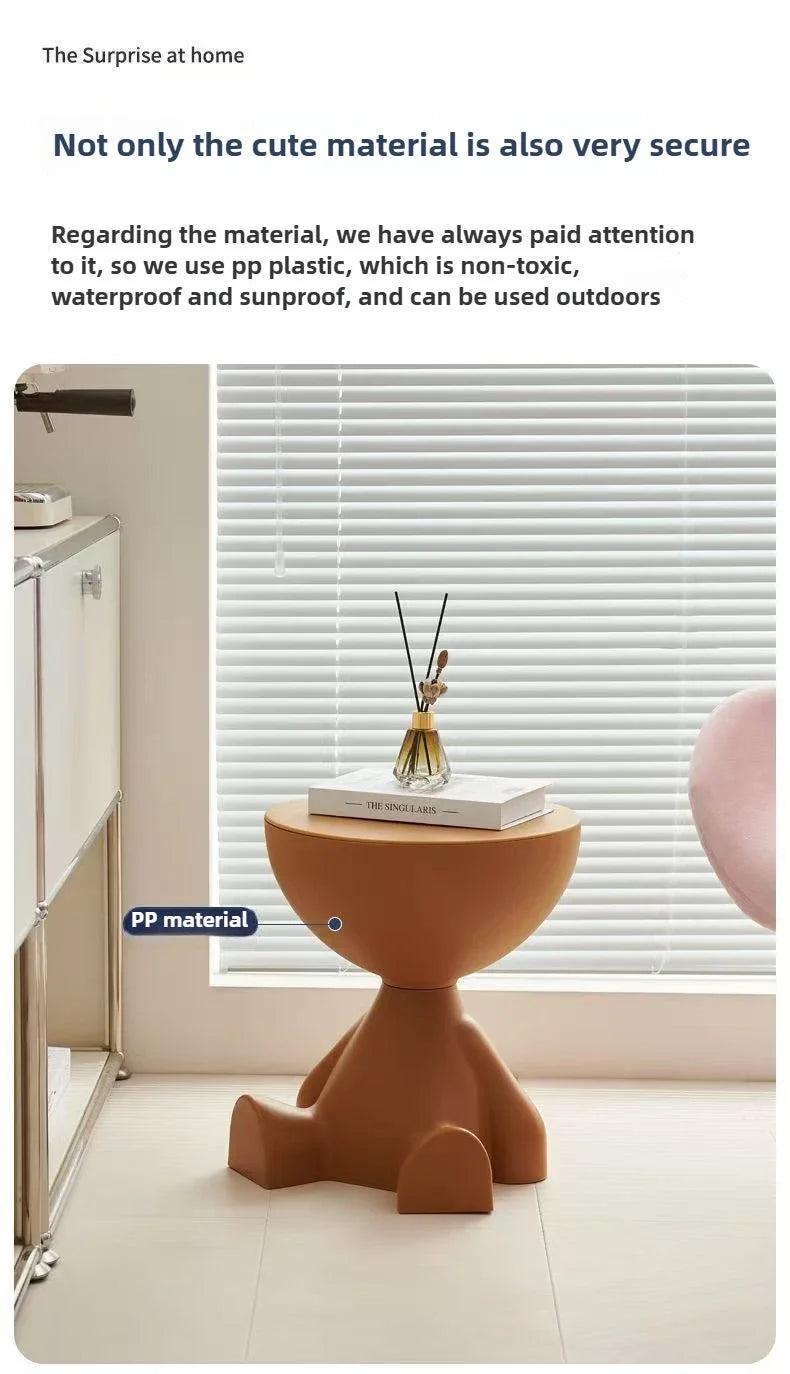 Light Luxury Cartoon Sofa Edge Table Creative Flat Head Coffee Table