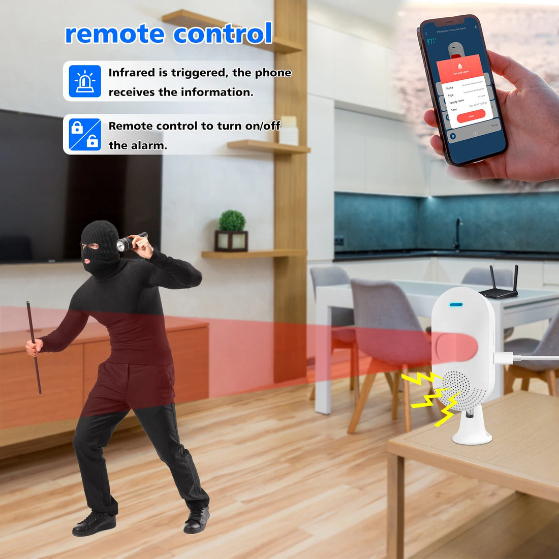 Tuya WiFi Home Burglar Sensor Infrared Alarm Motion Detector PIR Sensor