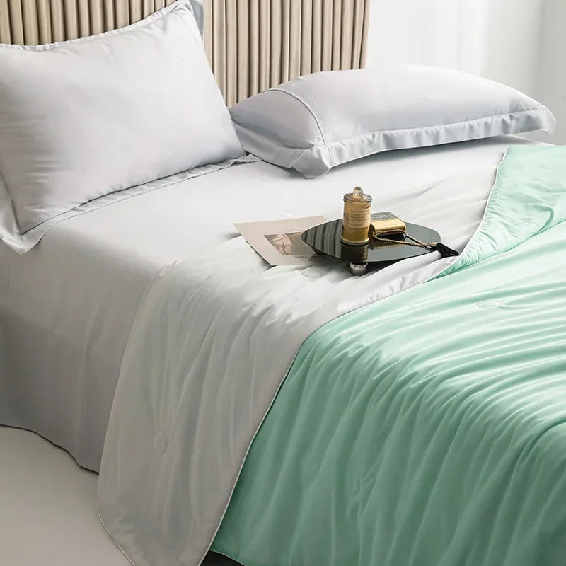 Air Condition Comforter for Summer Pure Color Ice Silk Cooling Blanket