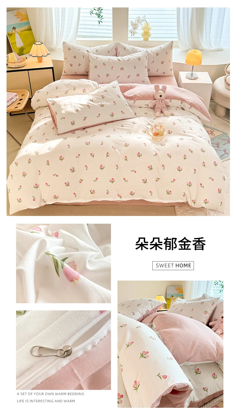 Cute Dog Printed Duvet Covet Set Brown Color Comforter Cover with Pillowcase