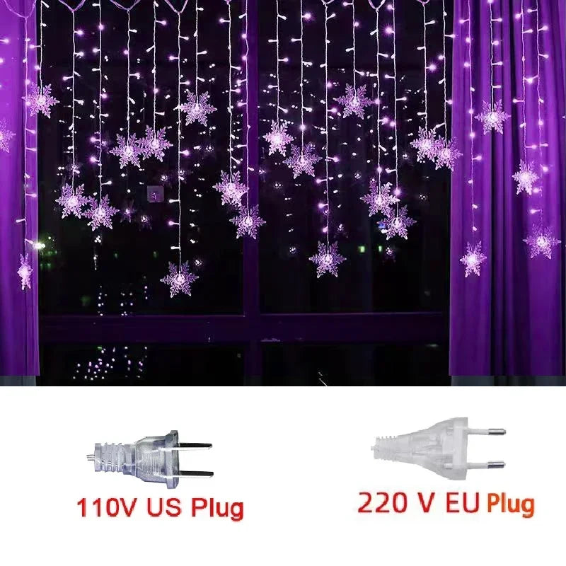 110V 220V Snowflakes  Curtain Garland