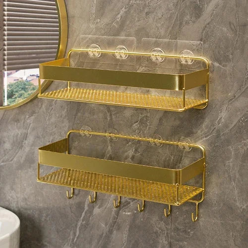 Gold storage rack bathroom storage rack wall mounted