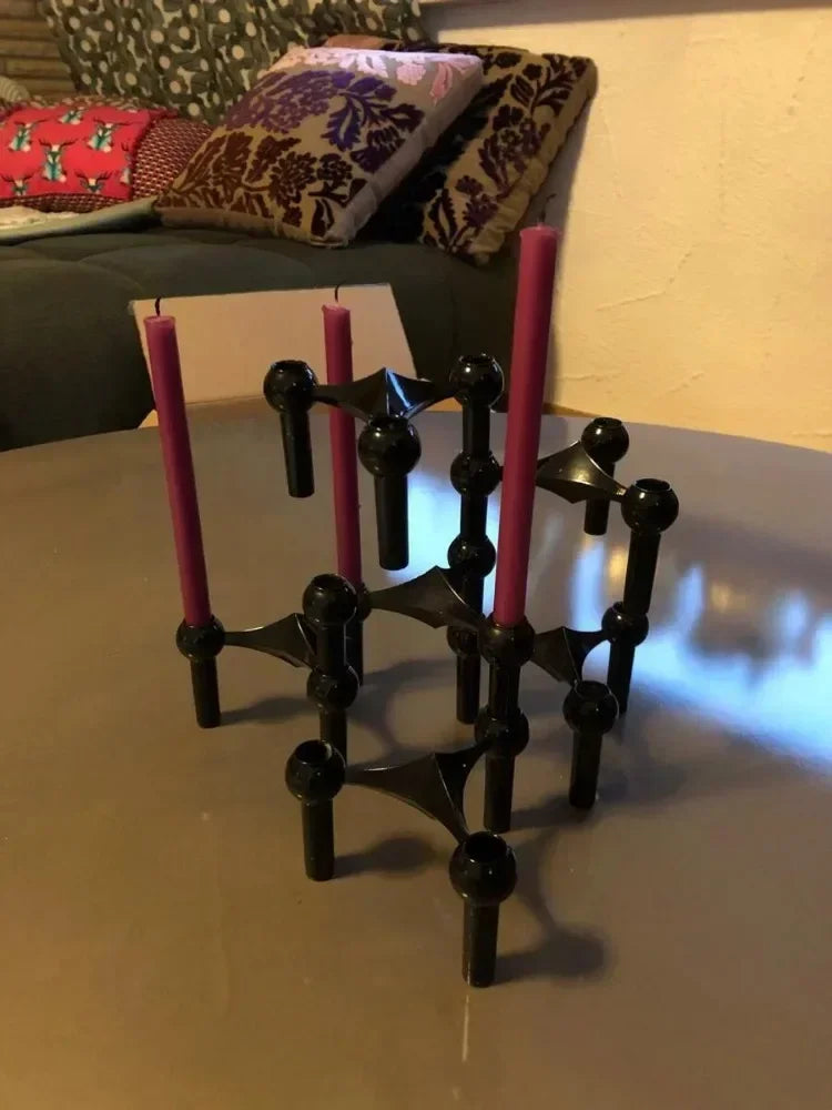 Metal Molecular Structure Candle Holder Nordic Silver Candlestick